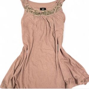Blush pink tank blouse with embellishments